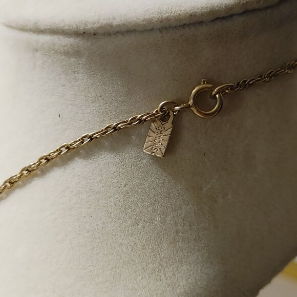 Emmons Necklace Gold Tone 5 Strand Chain Vintage Geometric Accent 16 Inches - Picture 6 of 11